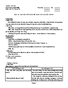 Giáo án Vật lý 10 (cơ bản) - Bài 40: Đo hệ số căng bề mặt của chất lỏng