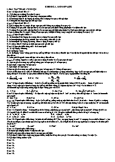 Giáo án Vật lý 10 (cơ bản) - Chương III: Tĩnh học - Chủ đề 3: Mômen lực