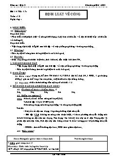 Giáo án Vật lý 8 bài 14 tiết 17: Định luật về công