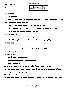 Giáo án Vật lý 8 bài 22 tiết 27: Dẫn nhiệt