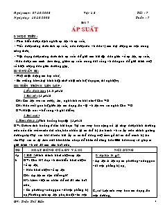 Giáo án Vật lý 8 Bài 7: Áp suất