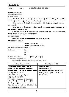 Giáo án Vật lý 8 hoàn chỉnh