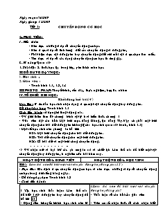 Giáo án Vật lý 8 Tiết 01: Chuyển động cơ học