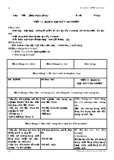 Giáo án Vật lý 8 tiết 11 bài 10: Lực đẩy Ác-Si-mét