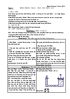 Giáo án Vật lý 8 Tiết 11: Bình thông nhau – máy nén thủy lực