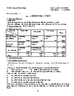 Giáo án Vật lý 8 tiết 11: Kiểm tra 1 tiết