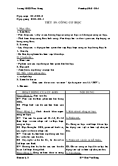 Giáo án Vật lý 8 Tiết 19: Công cơ học