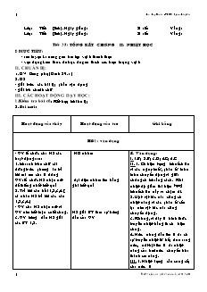 Giáo án Vật lý 8 tiết 35: Tổng kết chương II: Nhiệt Học