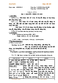 Giáo án Vật lý 8 - Trường THCS Chiềng Khoong