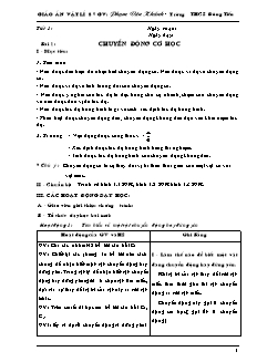 Giáo án Vật lý 8 - Trường THCS Đông Tiến