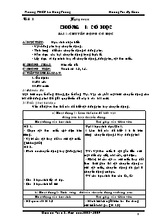 Giáo án Vật lý 8 - Trường THCS Lê Hồng Phong