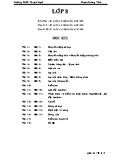 Giáo án Vật lý 8 - Trường THCS Thạnh Ngãi