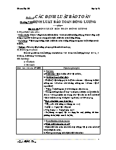 Giáo án Vật lý khối 10 - Học kì II