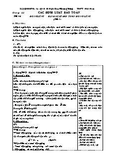 Giáo án Vật lý khối 10 - Trường THPT Nhã Nam - Chương III: Các định luật bảo toàn