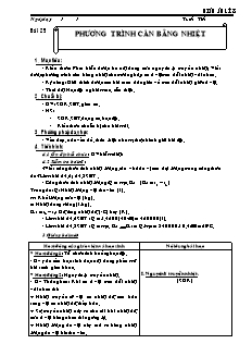 Giáo án Vật lý khối 8 bài 25: Phương trình cân bằng nhiệt