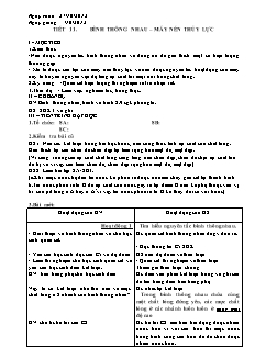 Giáo án Vật lý khối 8 tiết 11: Bình thông nhau – máy nén thủy lực