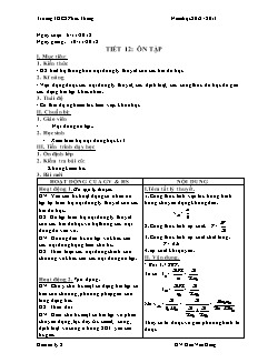 Giáo án Vật lý khối 8 tiết 12: Ôn tập