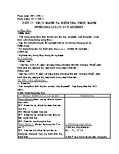 Giáo án Vật lý khối 8 tiết 15: Thực hành và kiểm tra thực hành nghiệm lại lực đẩy Acsimet