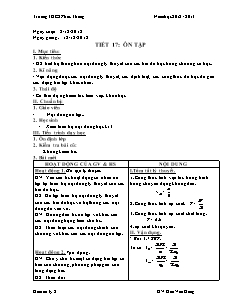 Giáo án Vật lý khối 8 tiết 17: Ôn tập
