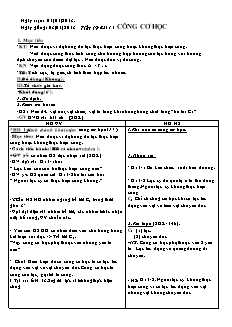 Giáo án Vật lý khối 8 tiết 19 bài 13: Công cơ học