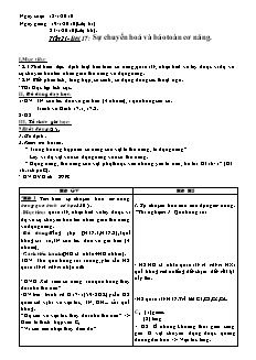 Giáo án Vật lý khối 8 tiết 21 bài 17: Sự chuyển hoá và bảo toàn cơ năng