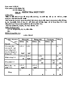 Giáo án Vật lý khối 8 tiết 29: Kiểm tra một tiết