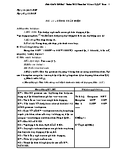 Giáo án Vật lý khối 9 - Trường THCS Trung Sơn - Tiết 12: Công suất điện