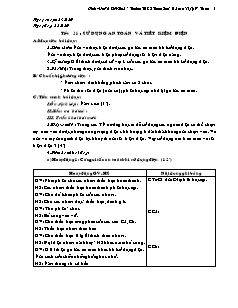 Giáo án Vật lý khối 9 - Trường THCS Trung Sơn - Tiết 21: Sử dụng an toàn và tiết kiệm điện