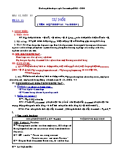 Giáo án Vật lý lớp 8 bài 12 tiết 15: Sự nổi