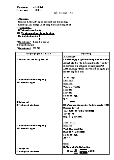 Giáo án Vật lý lớp 8 Tiết 33: Bài tập