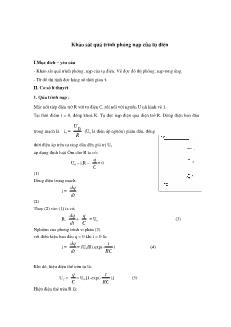 Khảo sát quá trình phóng nạp của tụ điện
