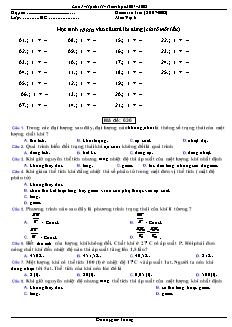 Kiểm tra 1 tiết (2007 - 2008) môn Vật lí