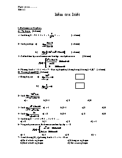 Kiểm tra 1 tiết Đại số 11 (tiết 62)