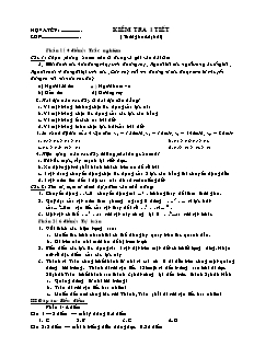 Kiểm tra 1 tiết lớp 8 môn Vật lý ( thời gian 45 phút)