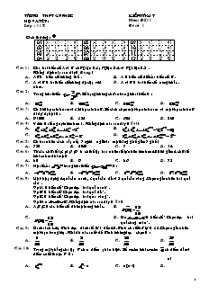Kiểm tra 1 tiết môn: Đại số 11 - Đề số 1