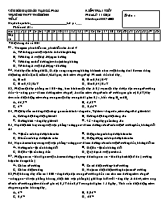 Kiểm tra 1 tiết môn lí - Lớp 11 năm học: 2007 - 2008