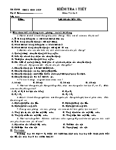 Kiểm tra 1 tiết Môn Vật Lí 8 - Trường thcs Gio Sơn