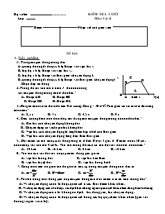 Kiểm tra 1 tiết môn Vật Lí