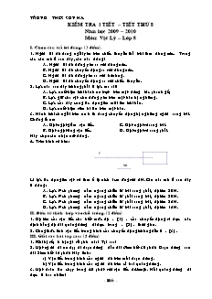 Kiểm tra 1 tiết – tiết thứ 8 môn: Vật lý – lớp 8