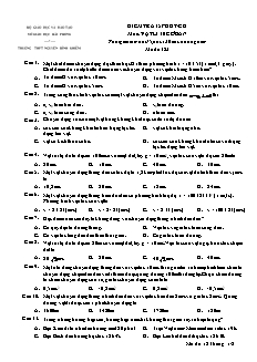 Kiểm tra 15 phú môn: Vật lí 10 cơ bản - Mã đề 123