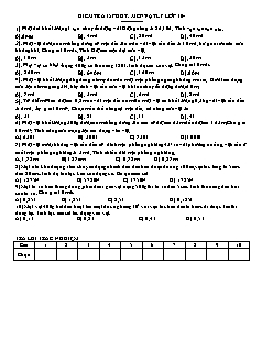 Kiểm tra 15 phút môn Vật lý lớp 10