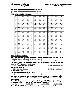 Kiểm tra 45 phút (dẫn xuất hal, ancol, phenol ) môn: Hoá Học