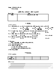 Kiểm tra 45 phút - Môn Đại số 11, kì II