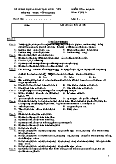 Kiểm tra 45 phút môn: Vật lý 8