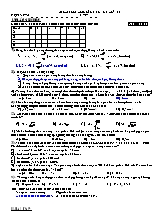 Kiểm tra chương I - Vật lý lớp 10 - Mã đề thi 101