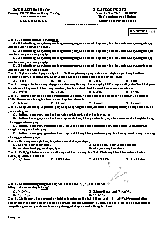 Kiểm tra học kỳ 2 môn thi: Vật Lý - Đề 464