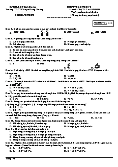 Kiểm tra học kỳ 2 môn thi: Vật Lý - Đề 683