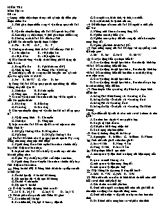 Kiểm tra môn: Địa 10 - Đề 101