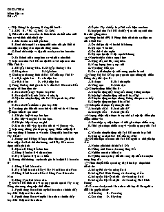 Kiểm tra môn: Địa 10 - Đề 103