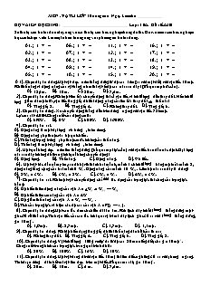 Kiểm tra Môn: Vật lí lớp 10 (nâng cao)